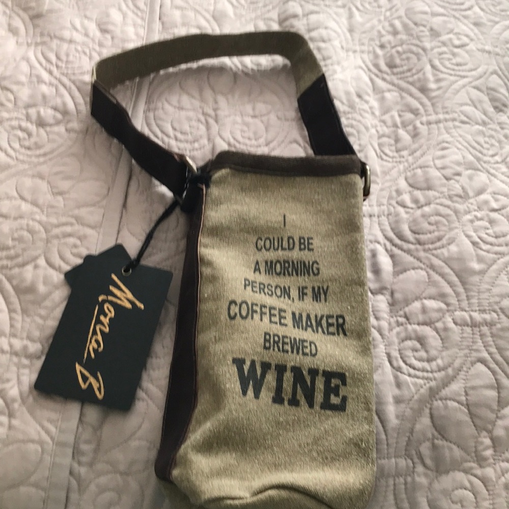 Mona B Canvas Wine Bag NWT